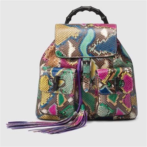 gucci bamboo python backpack|gucci bamboo handbags.